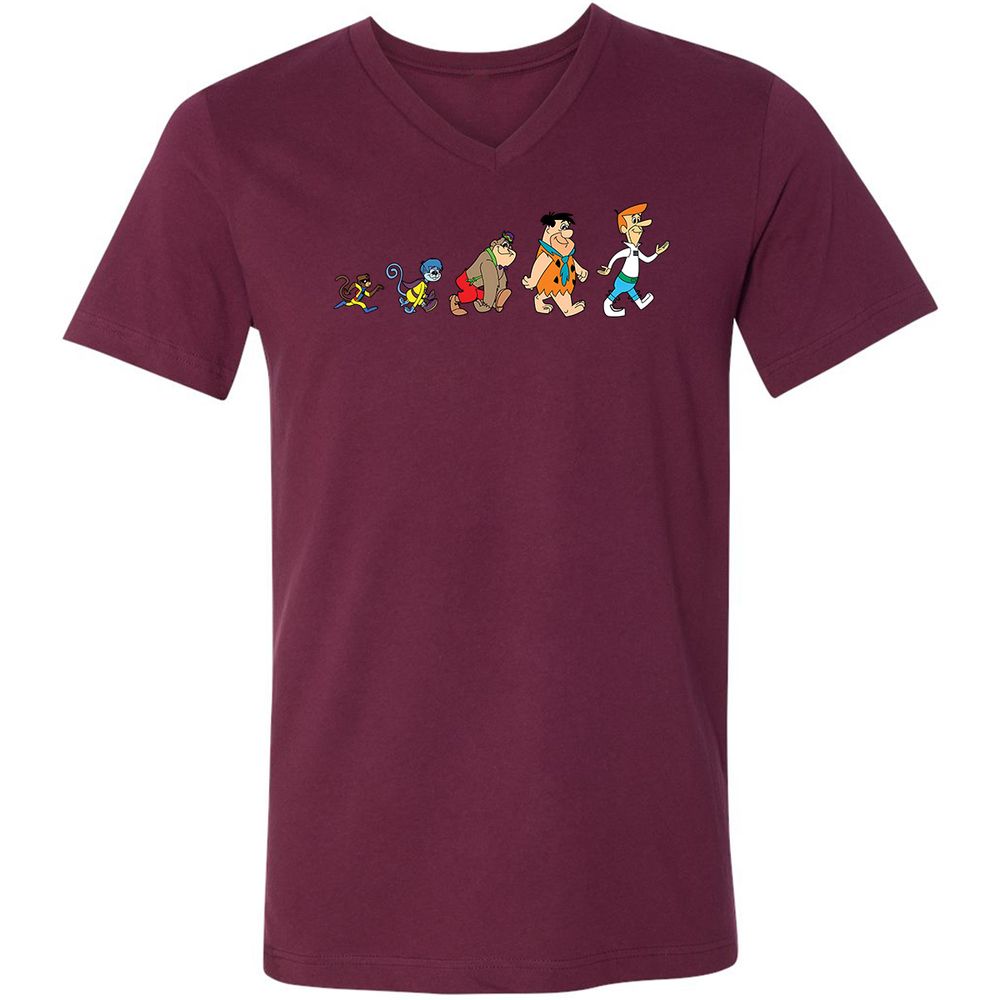 Unisex V-Neck T-Shirt - C8UVSXQA - Maroon - 6