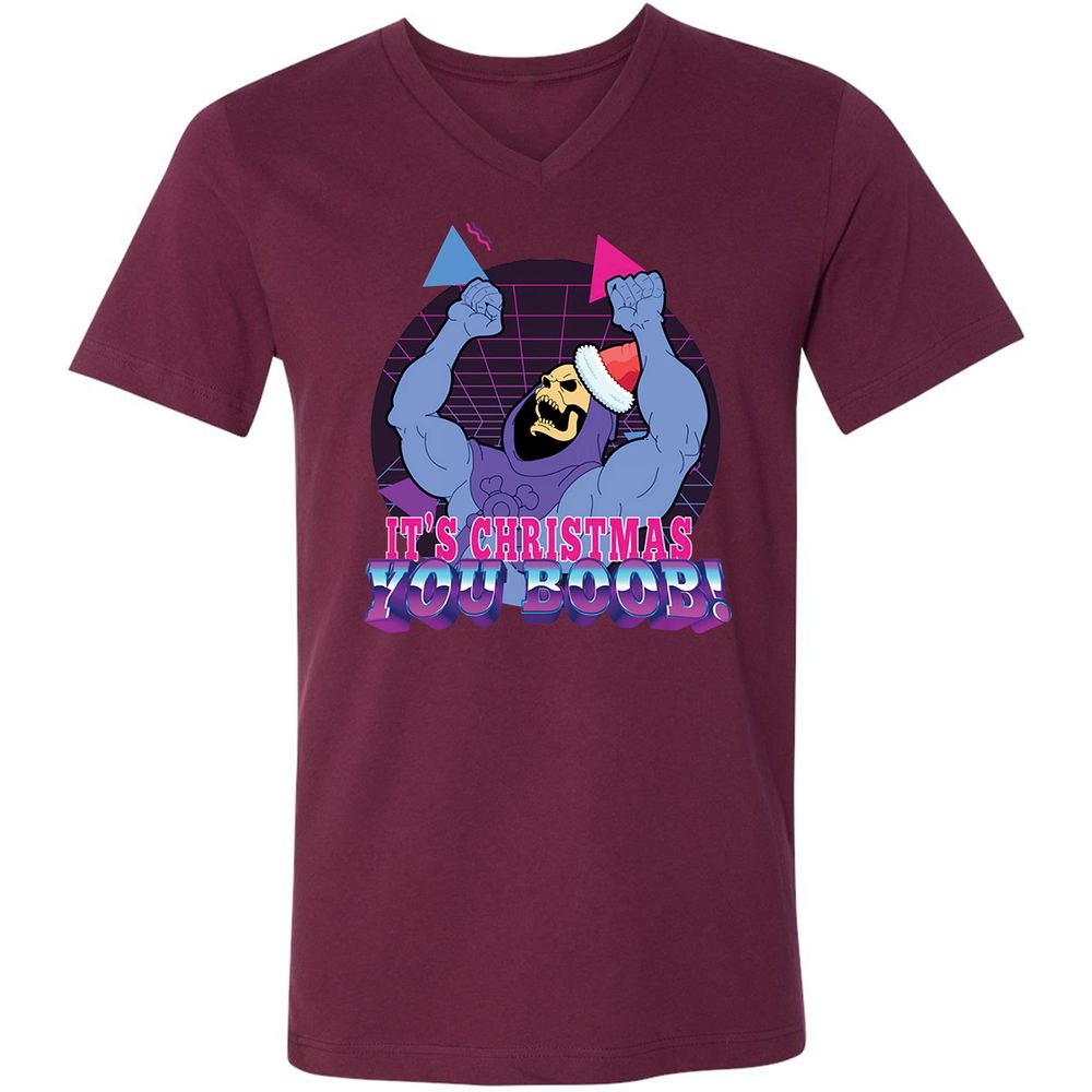 Unisex V-Neck T-Shirt - EV5FHZGD - Maroon - 6