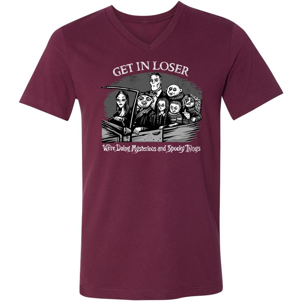 Unisex V-Neck T-Shirt - PXN9VXGB - Maroon - 6
