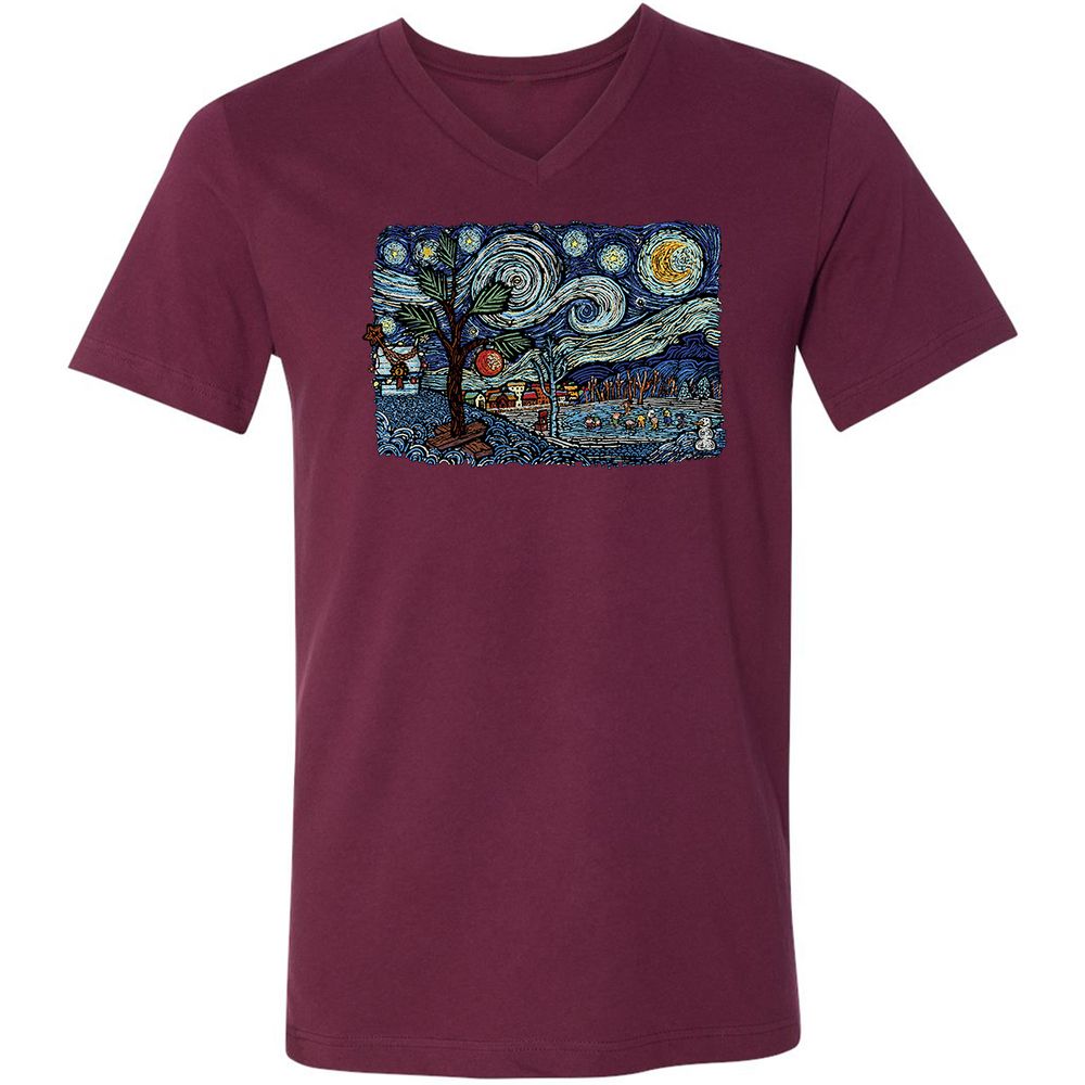 Unisex V-Neck T-Shirt - 9PCYSMEE - Maroon - 6
