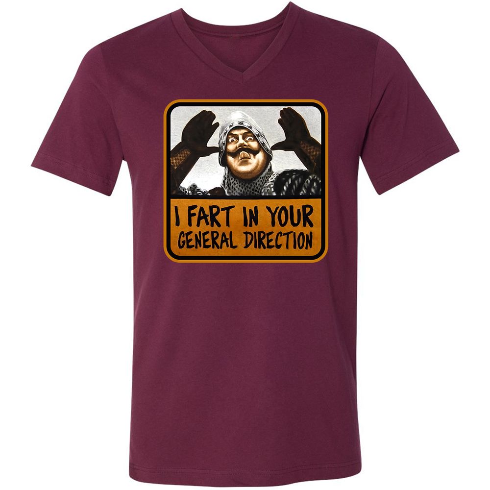 Unisex V-Neck T-Shirt - UAHS9HS9 - Maroon - 6