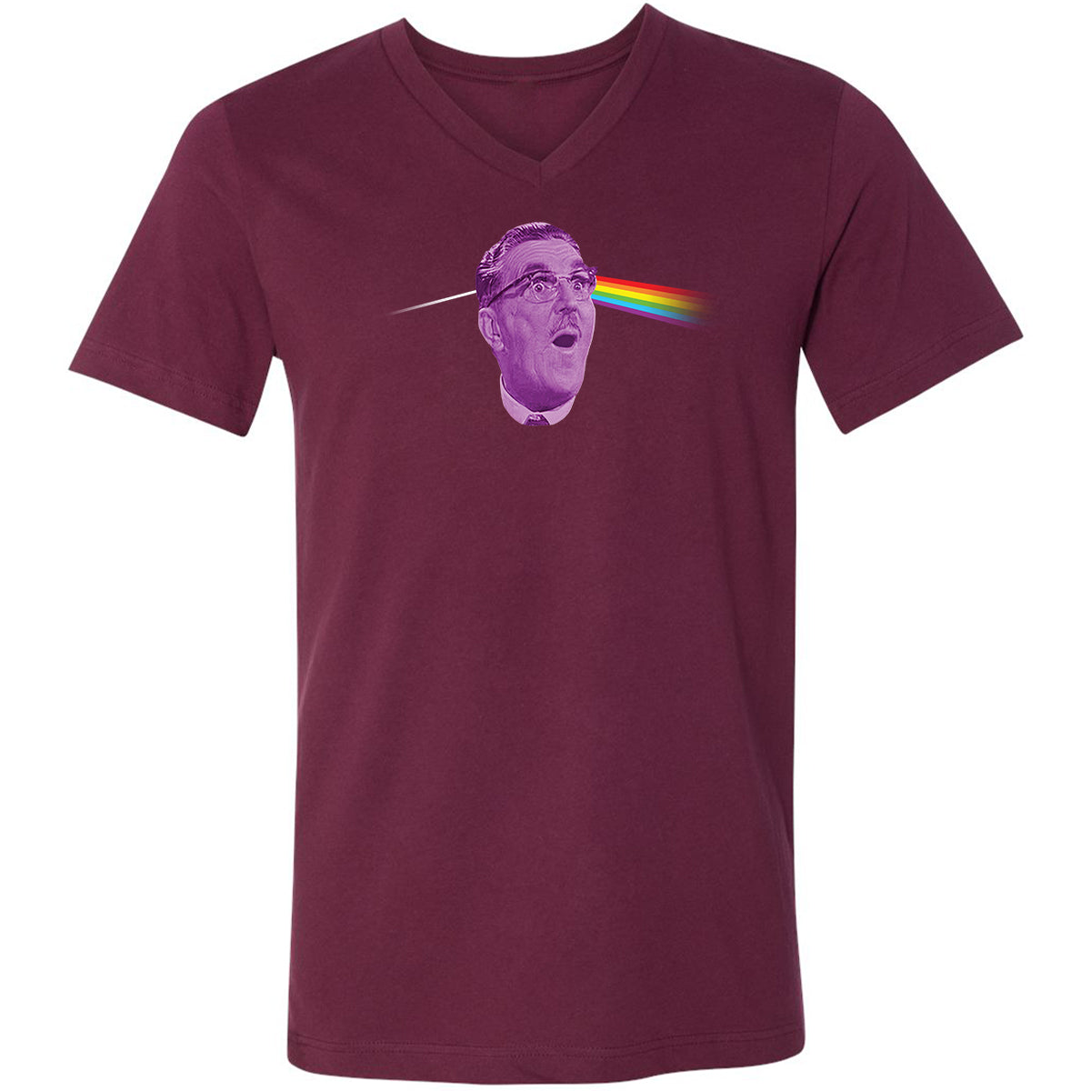 Unisex V-Neck T-Shirt - 53LPEUDW - Maroon - 6