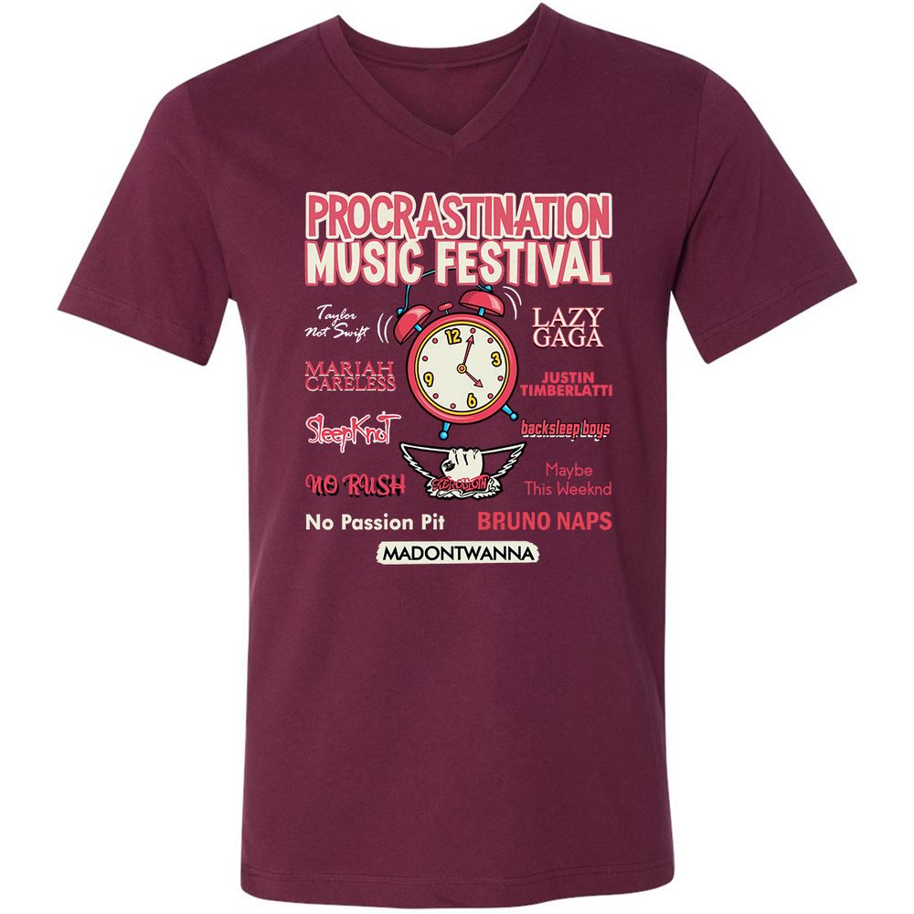 Unisex V-Neck T-Shirt - VAG73GBF - Maroon - 6