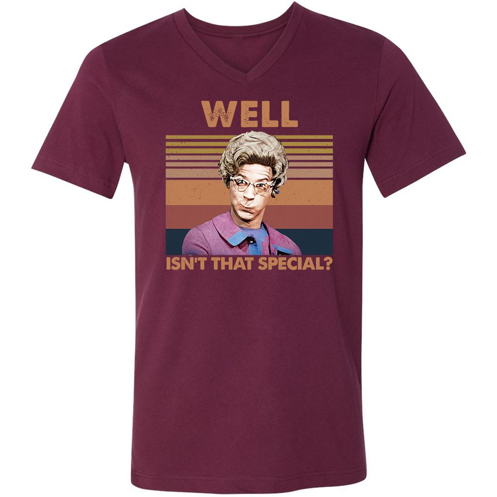 Unisex V-Neck T-Shirt - V7VGEPTP - Maroon - 6