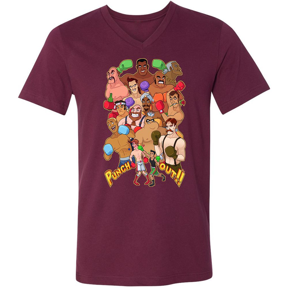 Unisex V-Neck T-Shirt - 4ZNPMJY5 - Maroon - 6