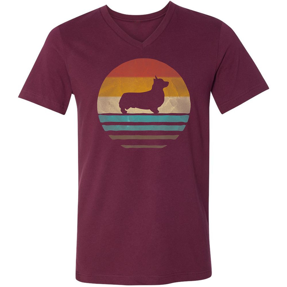 Unisex V-Neck T-Shirt - SUWBVP15 - Maroon - 6