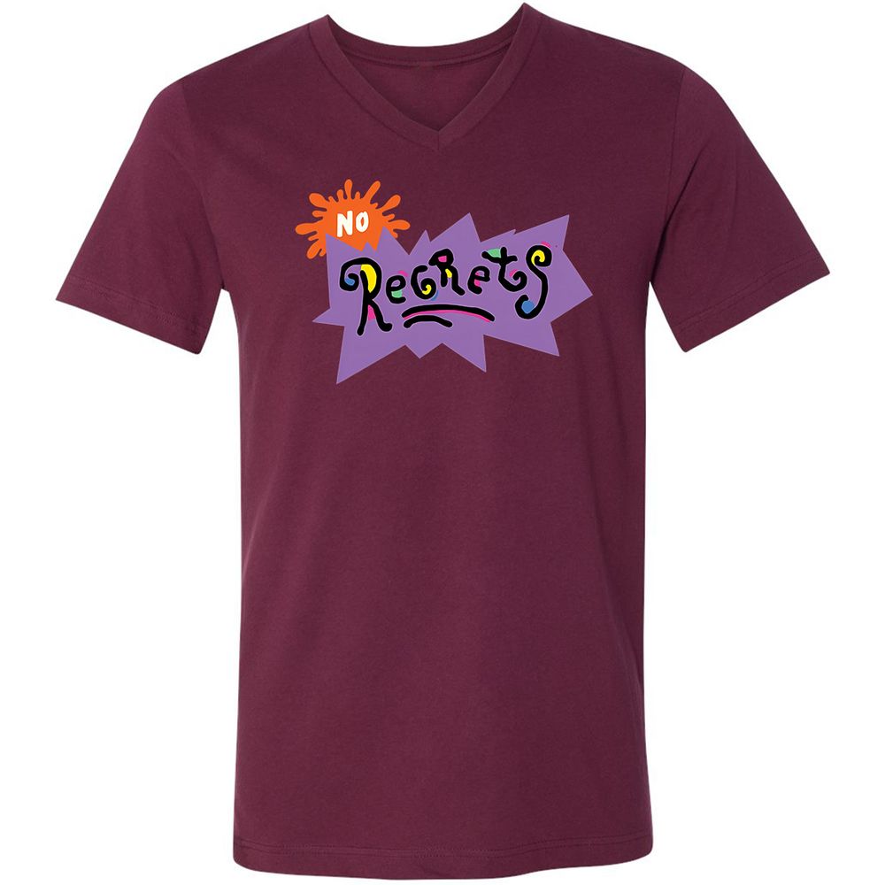 Unisex V-Neck T-Shirt - PDD5KLXM - Maroon - 6