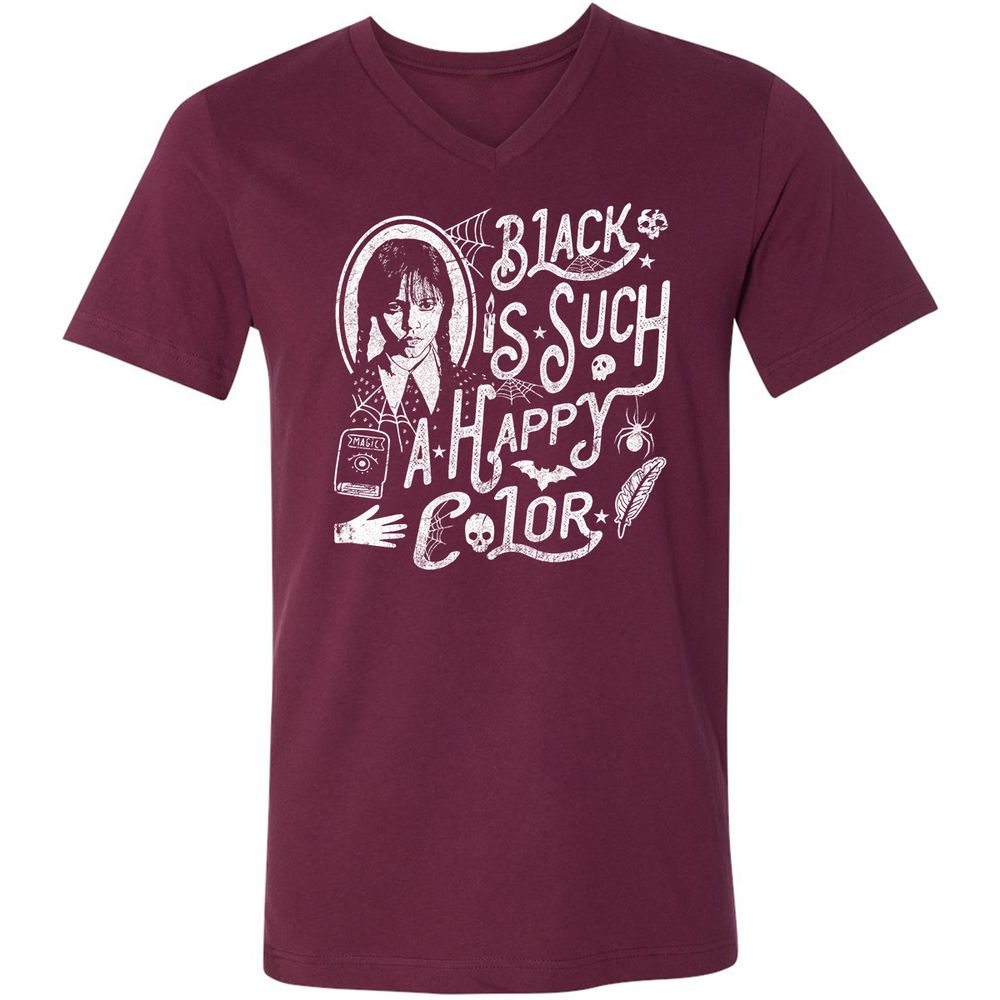 Unisex V-Neck T-Shirt - KCTQV6B5 - Maroon - 6