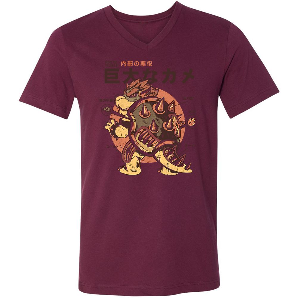 Unisex V-Neck T-Shirt - XJPUBABX - Maroon - 6