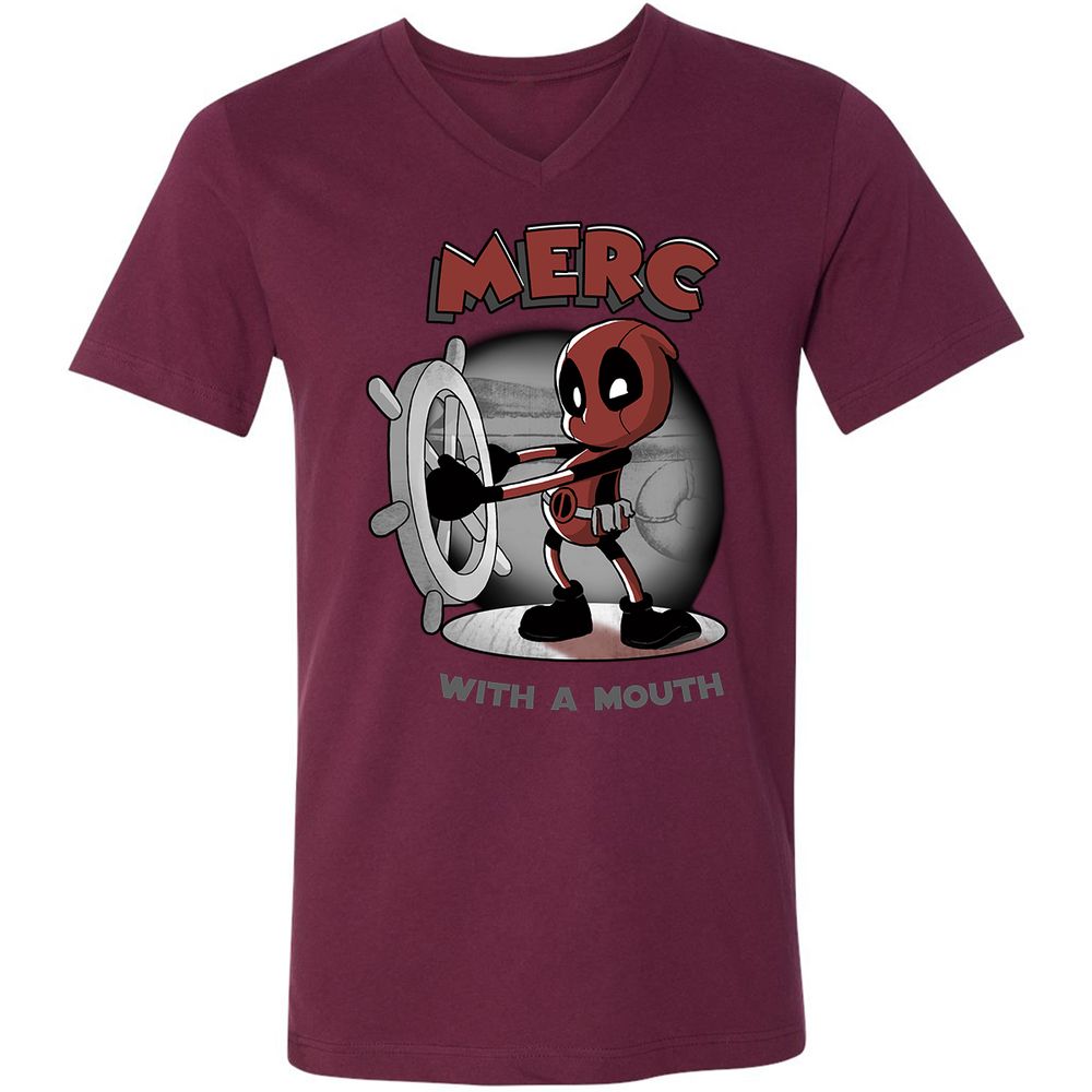 Unisex V-Neck T-Shirt - ARPCGBMZ - Maroon - 6