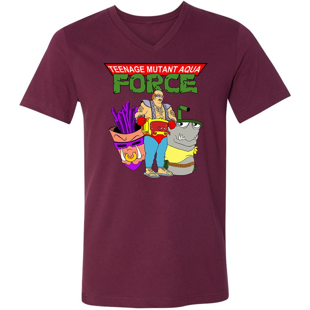 Unisex V-Neck T-Shirt - ZG72MDDD - Maroon - 6