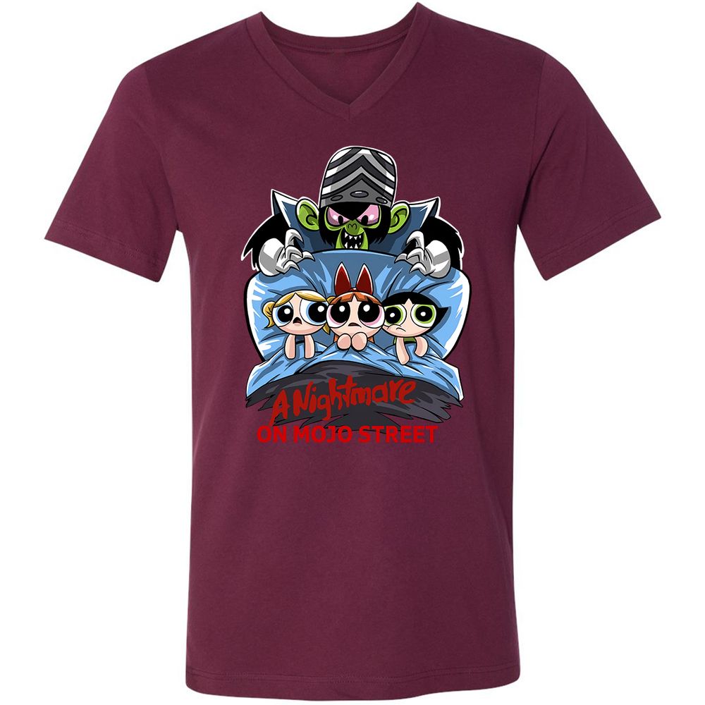Unisex V-Neck T-Shirt - DC7TEKXX - Maroon - 6
