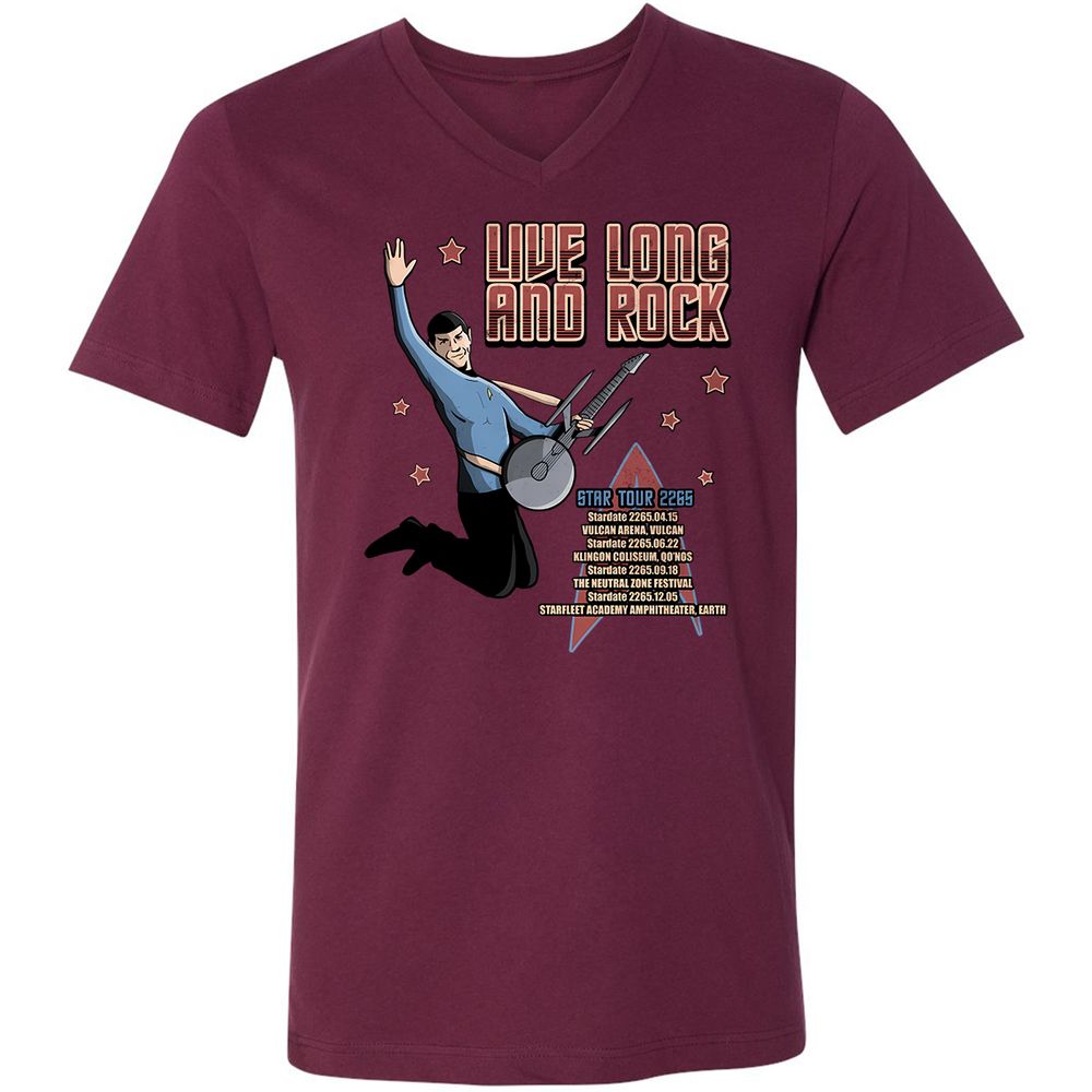 Unisex V-Neck T-Shirt - 5WE671U4 - Maroon - 6