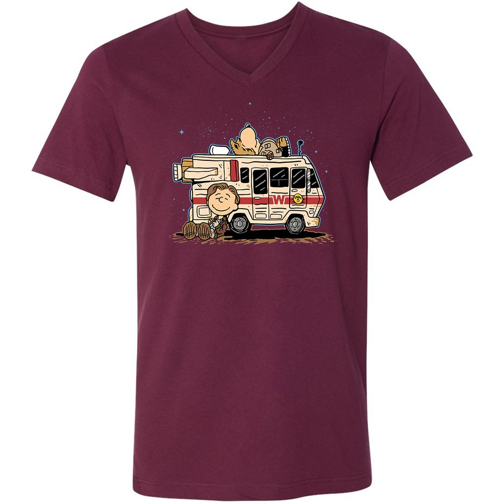Unisex V-Neck T-Shirt - VR1H2P21 - Maroon - 6