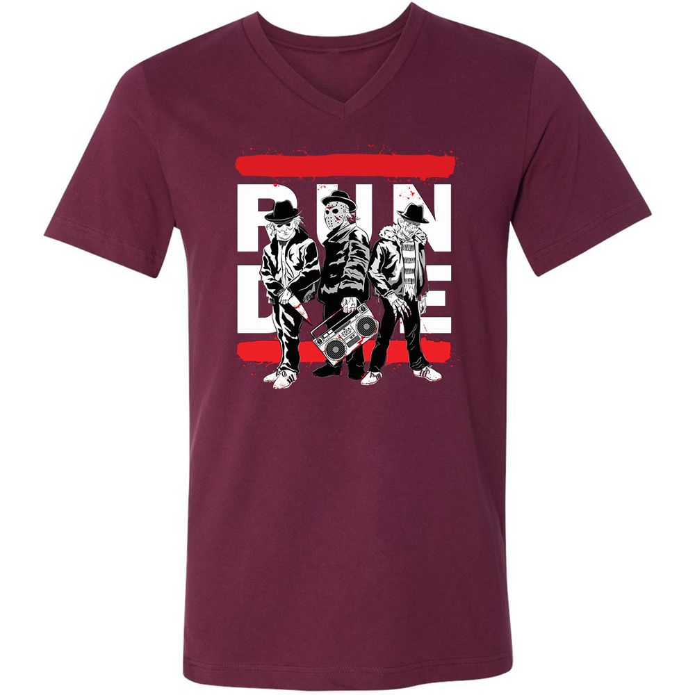 Unisex V-Neck T-Shirt - K5S81PRX - Maroon - 6