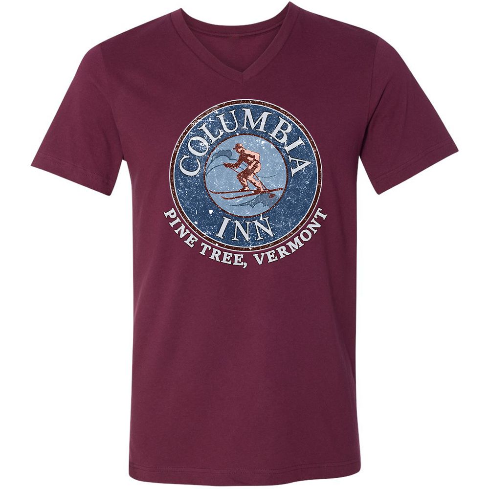Unisex V-Neck T-Shirt - TWKWL3JX - Maroon - 6