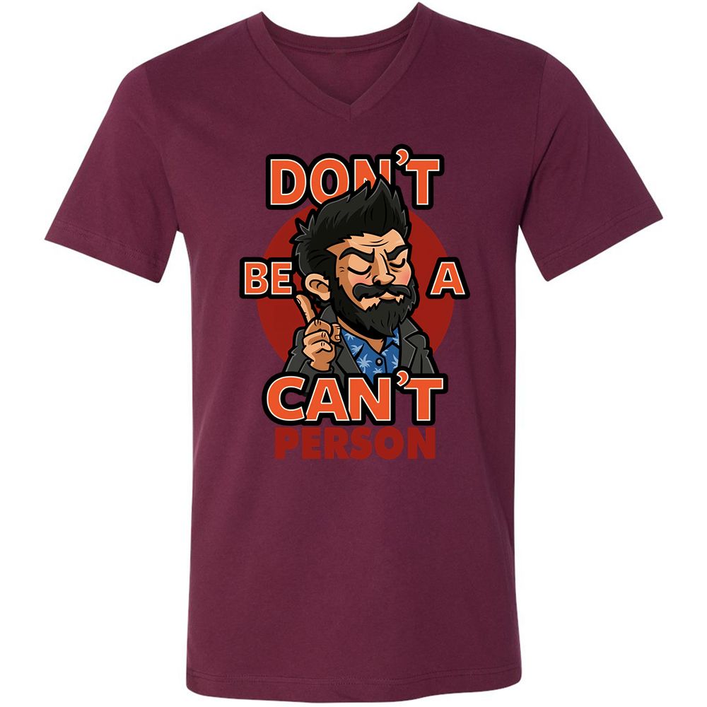 Unisex V-Neck T-Shirt - 92MCXM17 - Maroon - 6
