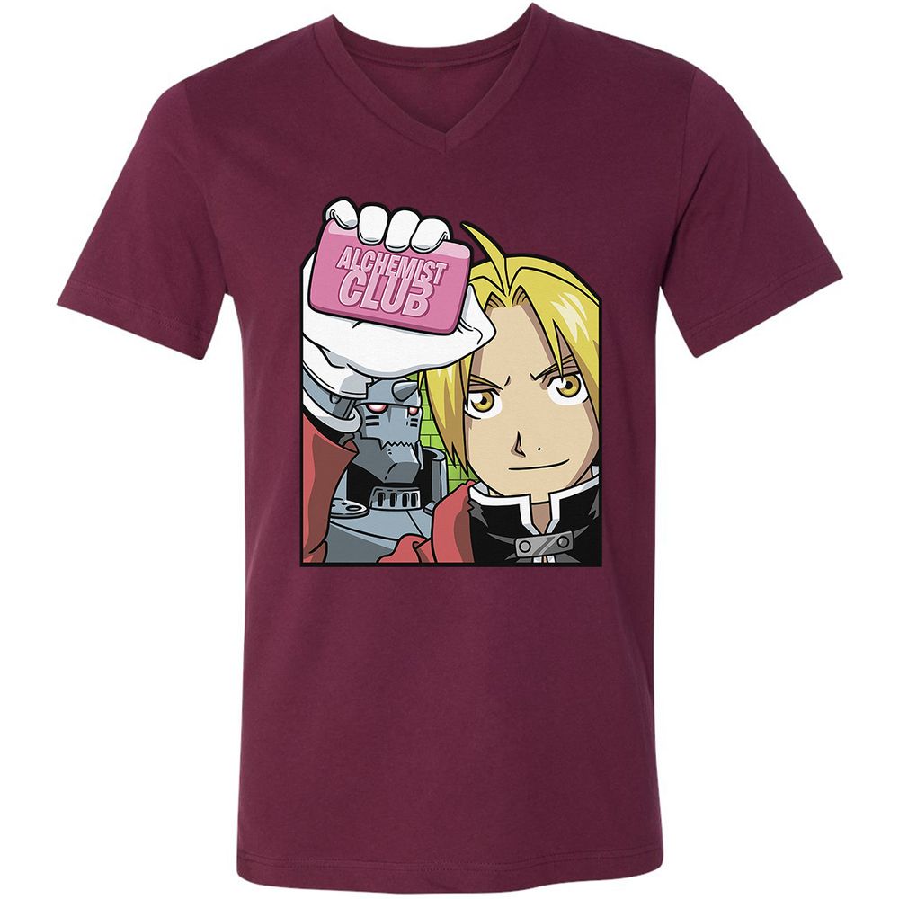 Unisex V-Neck T-Shirt - HPTSQ48R - Maroon - 6