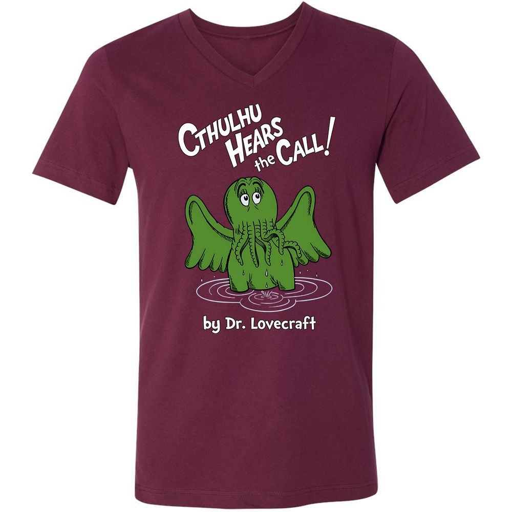 Unisex V-Neck T-Shirt - DLG28ZD2 - Maroon - 6