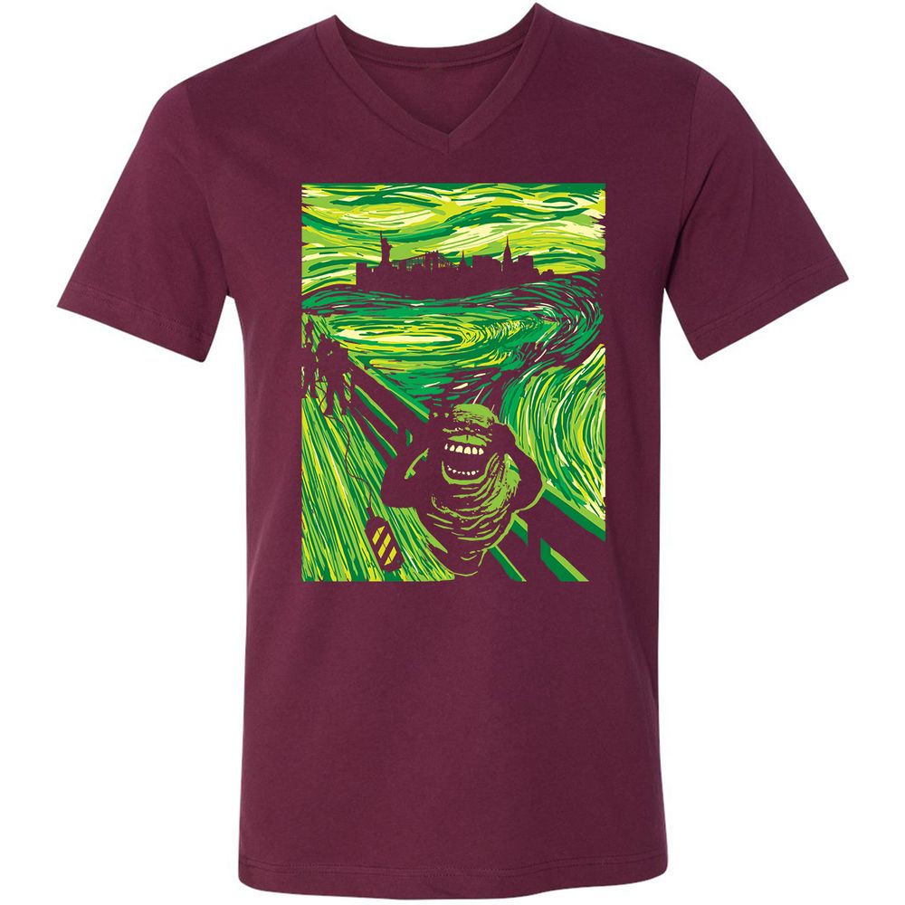 Unisex V-Neck T-Shirt - 5A78X846 - Maroon - 6