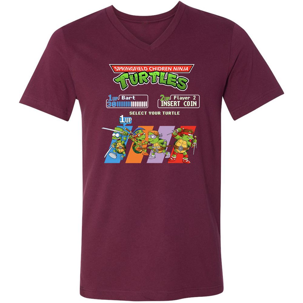 Unisex V-Neck T-Shirt - TXEL1Z9H - Maroon - 6