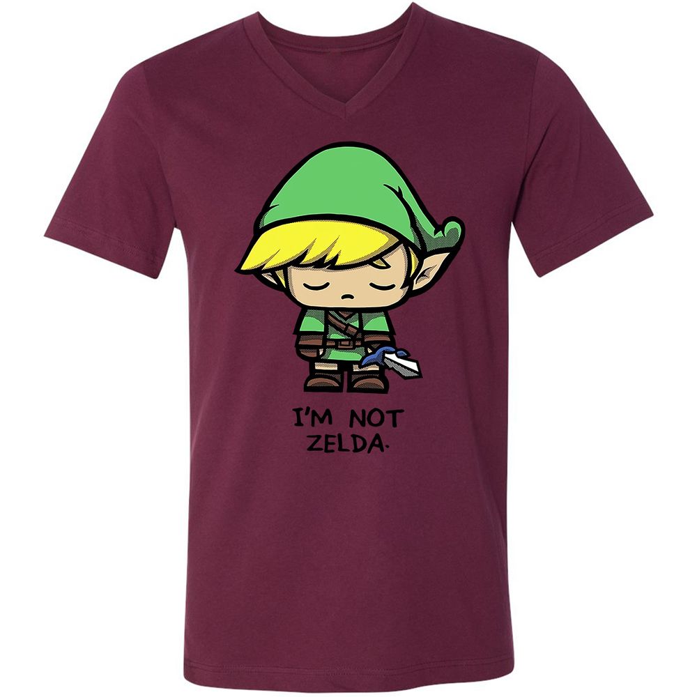 Unisex V-Neck T-Shirt - DCHZTKJP - Maroon - 6