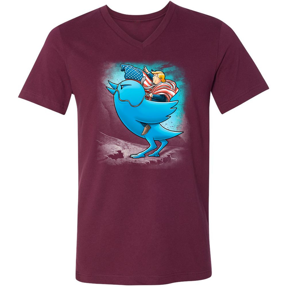 Unisex V-Neck T-Shirt - H519J8C6 - Maroon - 6