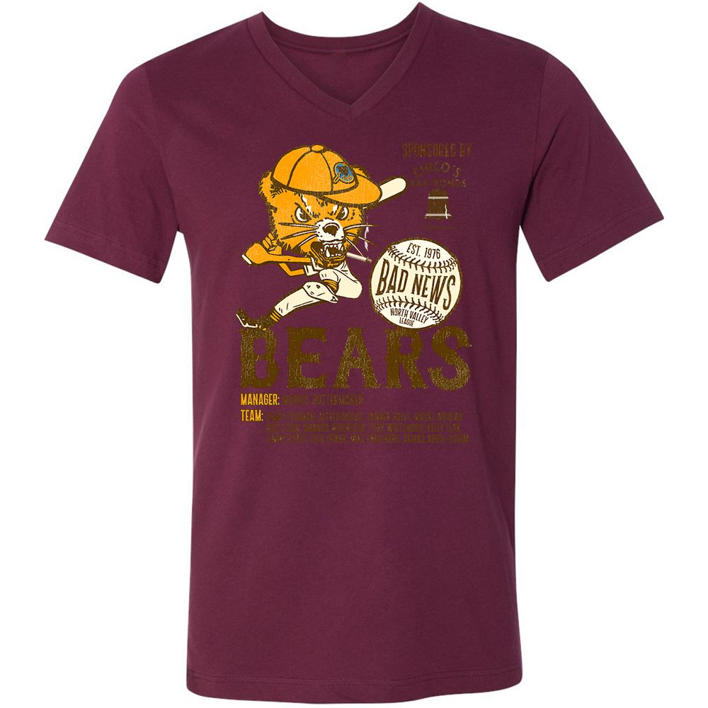 Unisex V-Neck T-Shirt - HV6RQVXQ - Maroon - 6