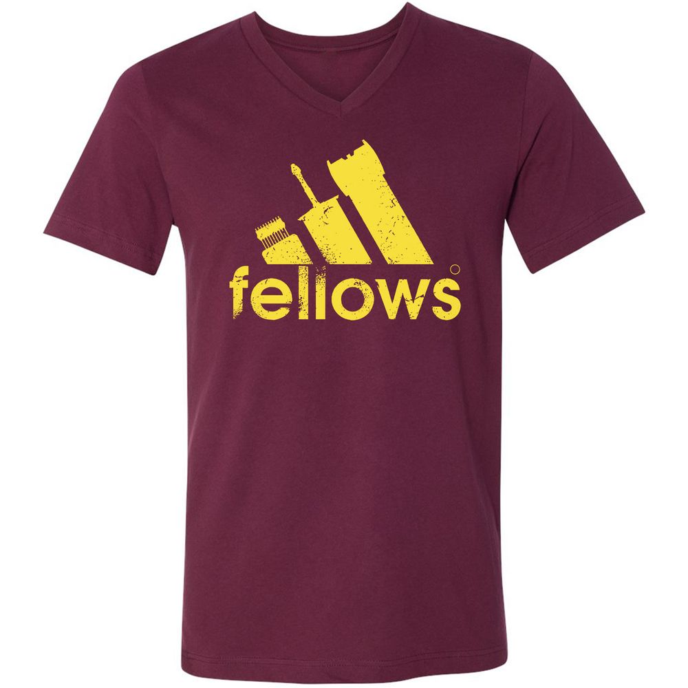 Unisex V-Neck T-Shirt - 5UTTLT3X - Maroon - 6