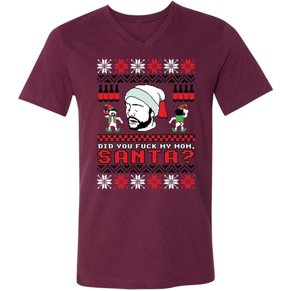 Unisex V-Neck T-Shirt - R85VS188 - Maroon - 6