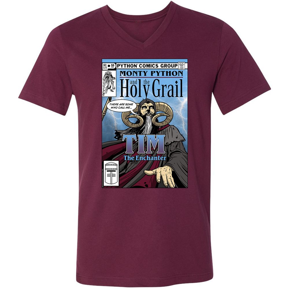 Unisex V-Neck T-Shirt - T24B1DHX - Maroon - 6