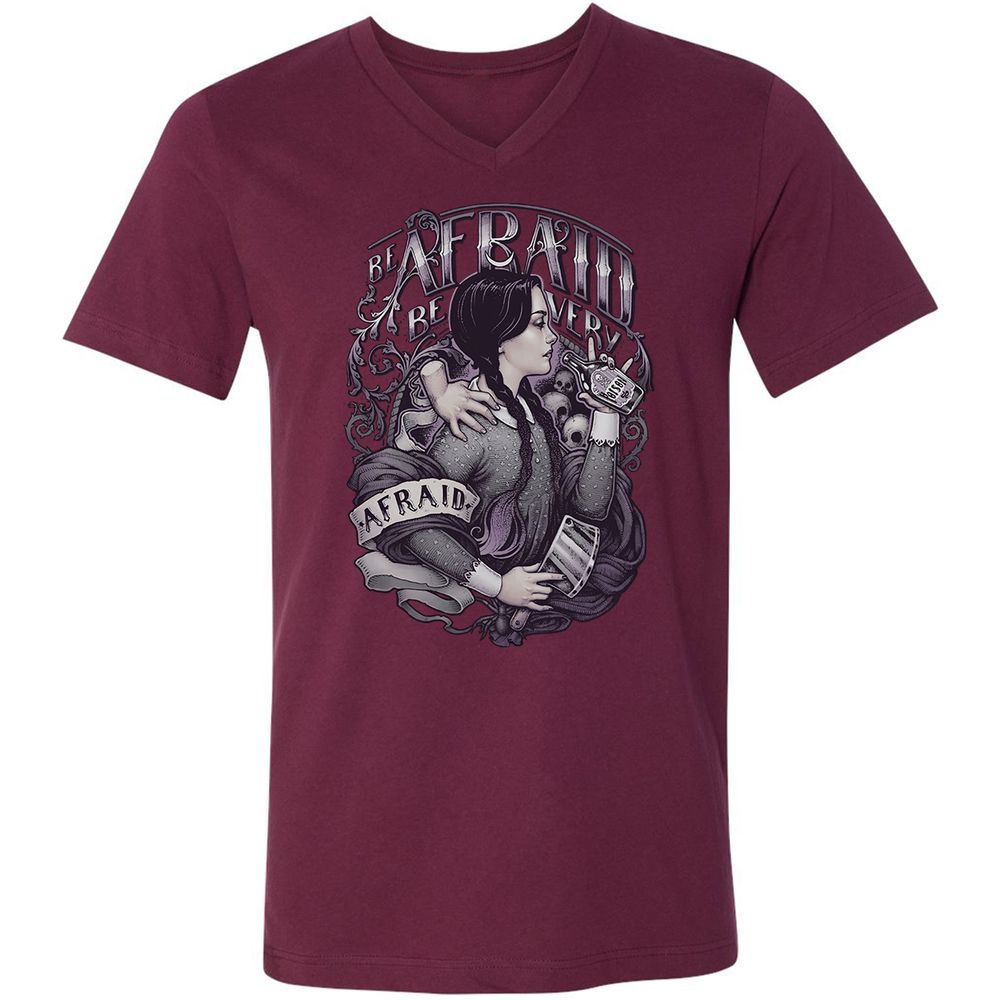 Unisex V-Neck T-Shirt - VRJHR8QH - Maroon - 6