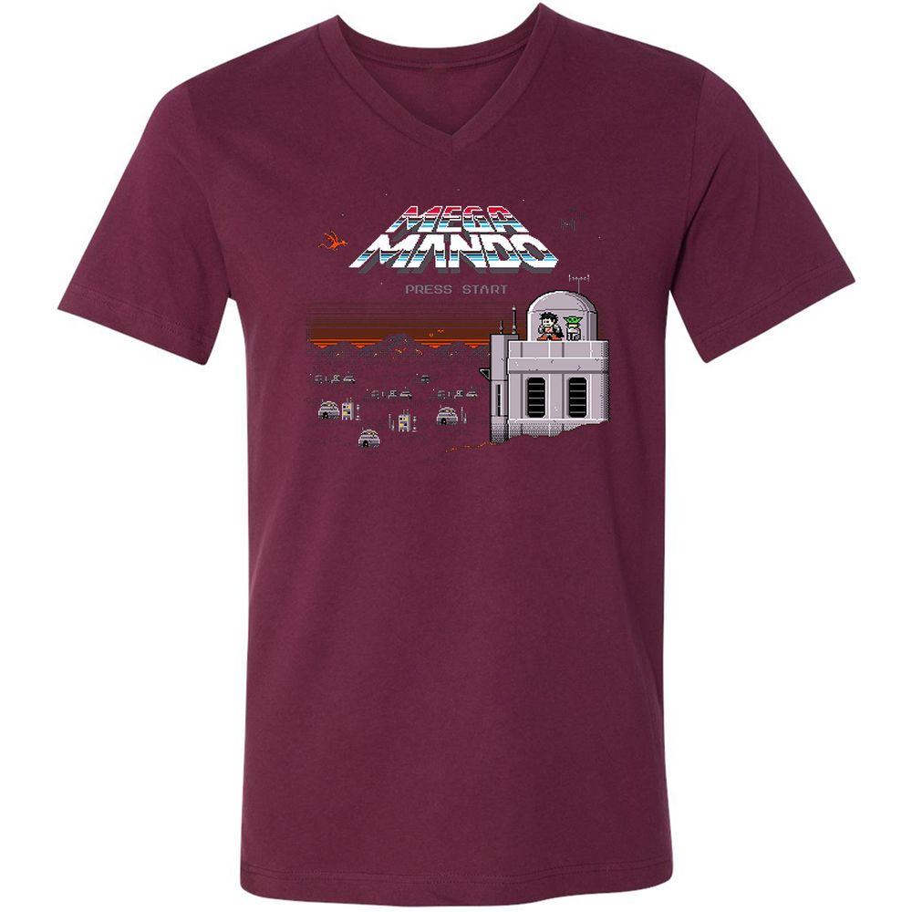 Unisex V-Neck T-Shirt - JPZV85MJ - Maroon - 6