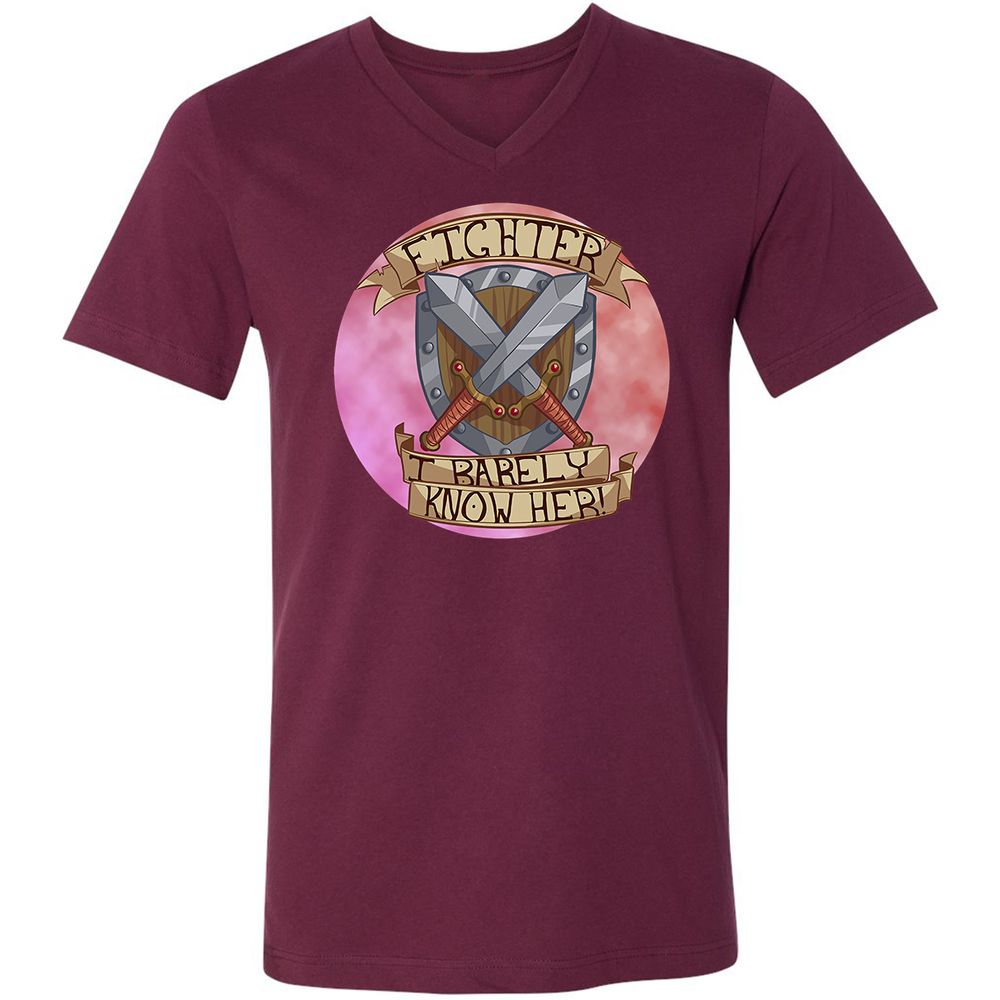 Unisex V-Neck T-Shirt - 51ZQAJCB - Maroon - 6