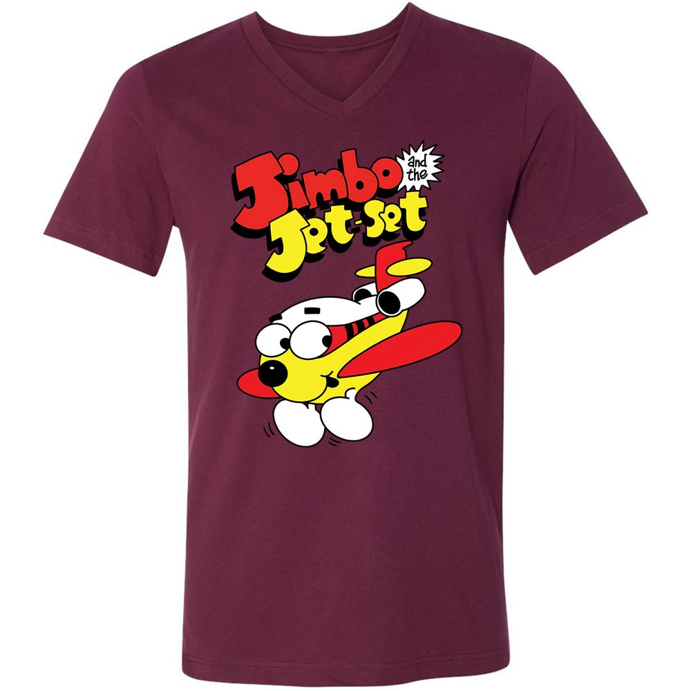 Unisex V-Neck T-Shirt - KSBPWSVU - Maroon - 6