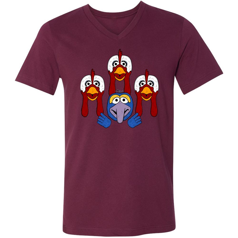 Unisex V-Neck T-Shirt - KV7TS52U - Maroon - 6