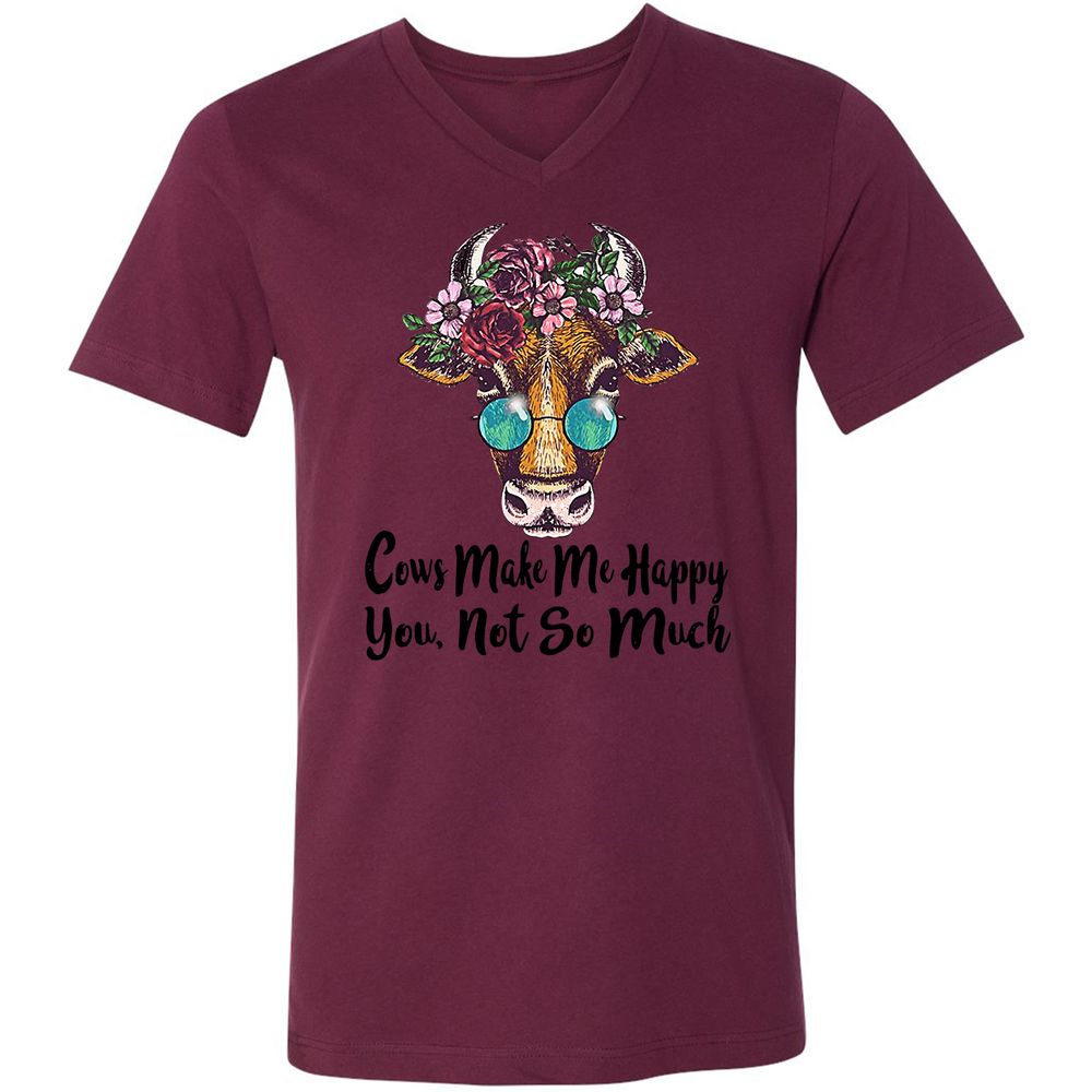 Unisex V-Neck T-Shirt - EK5NPE4F - Maroon - 6