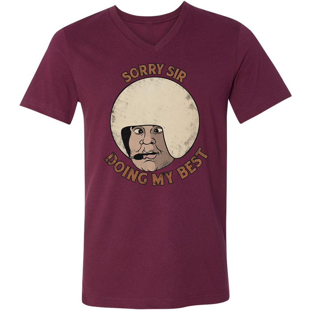 Unisex V-Neck T-Shirt - NVQCLK58 - Maroon - 6