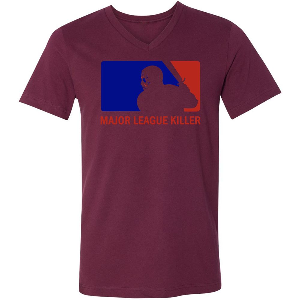 Unisex V-Neck T-Shirt - 1N2UFXBT - Maroon - 6