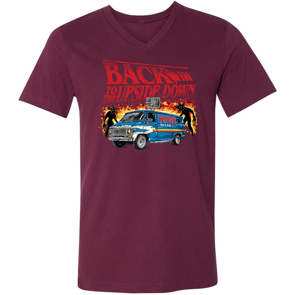 Unisex V-Neck T-Shirt - Z5DR4RDE - Maroon - 6