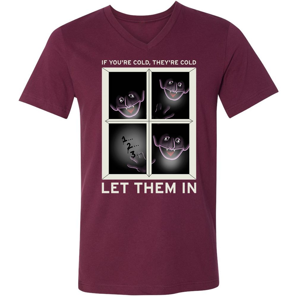 Unisex V-Neck T-Shirt - ABJAHFVL - Maroon - 6