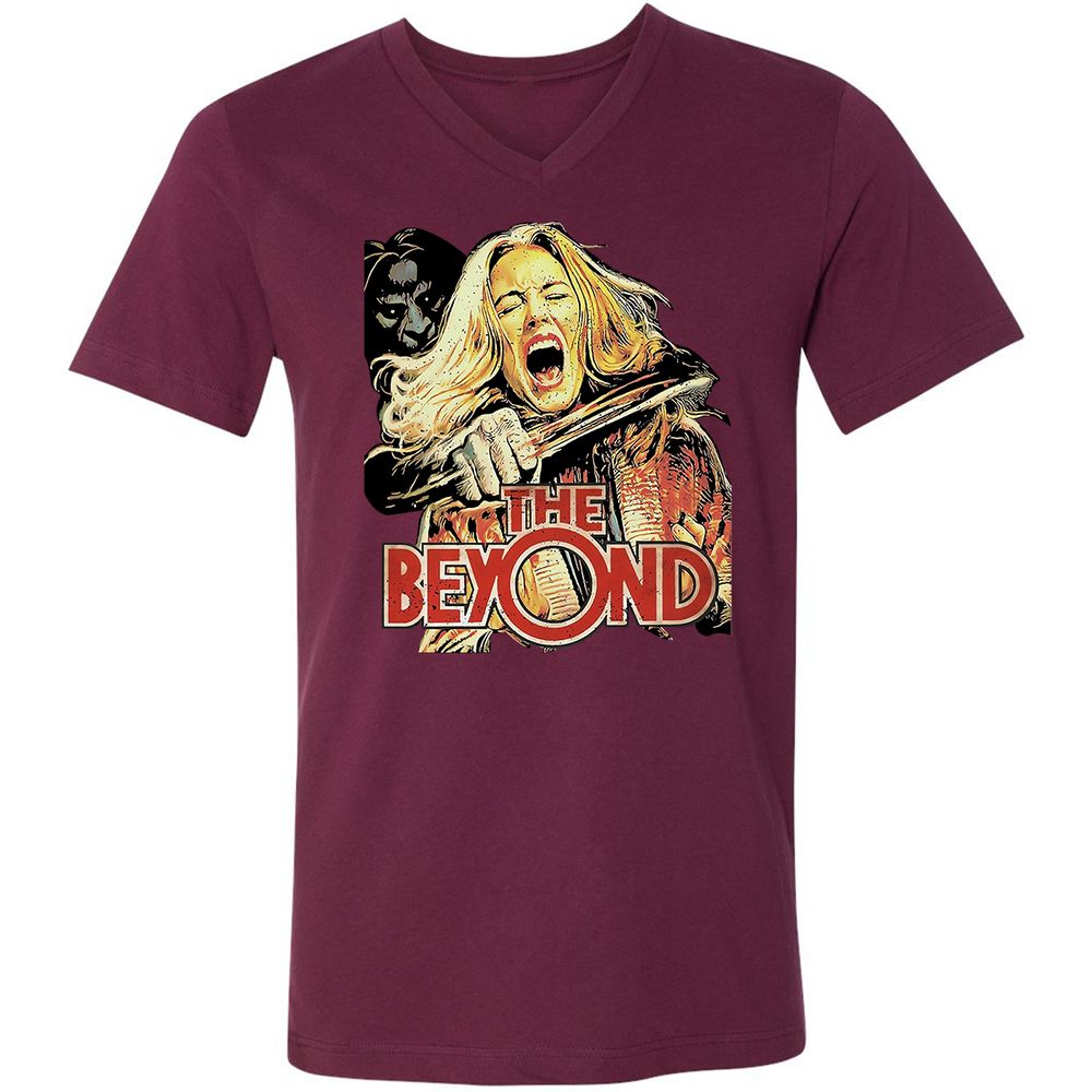 Unisex V-Neck T-Shirt - RG6HHAHZ - Maroon - 6