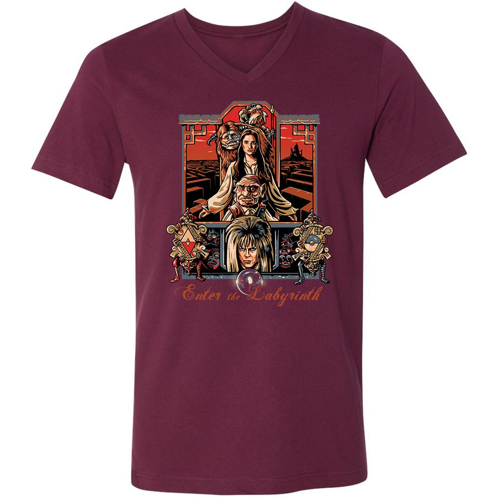 Unisex V-Neck T-Shirt - NWZ79R81 - Maroon - 6
