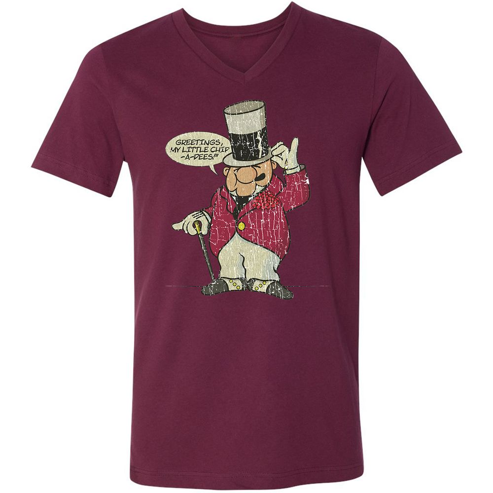 Unisex V-Neck T-Shirt - YZZ1PWQL - Maroon - 6