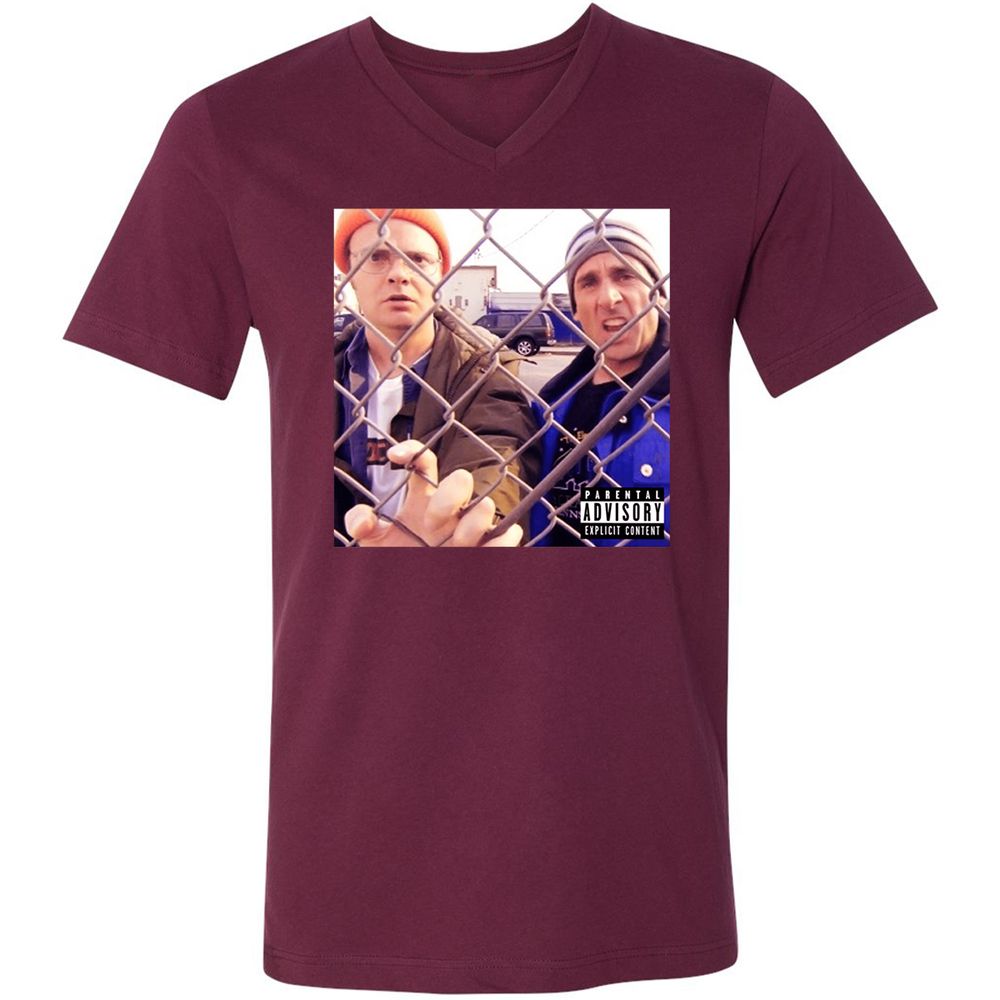 Unisex V-Neck T-Shirt - VU6J4PCP - Maroon - 6