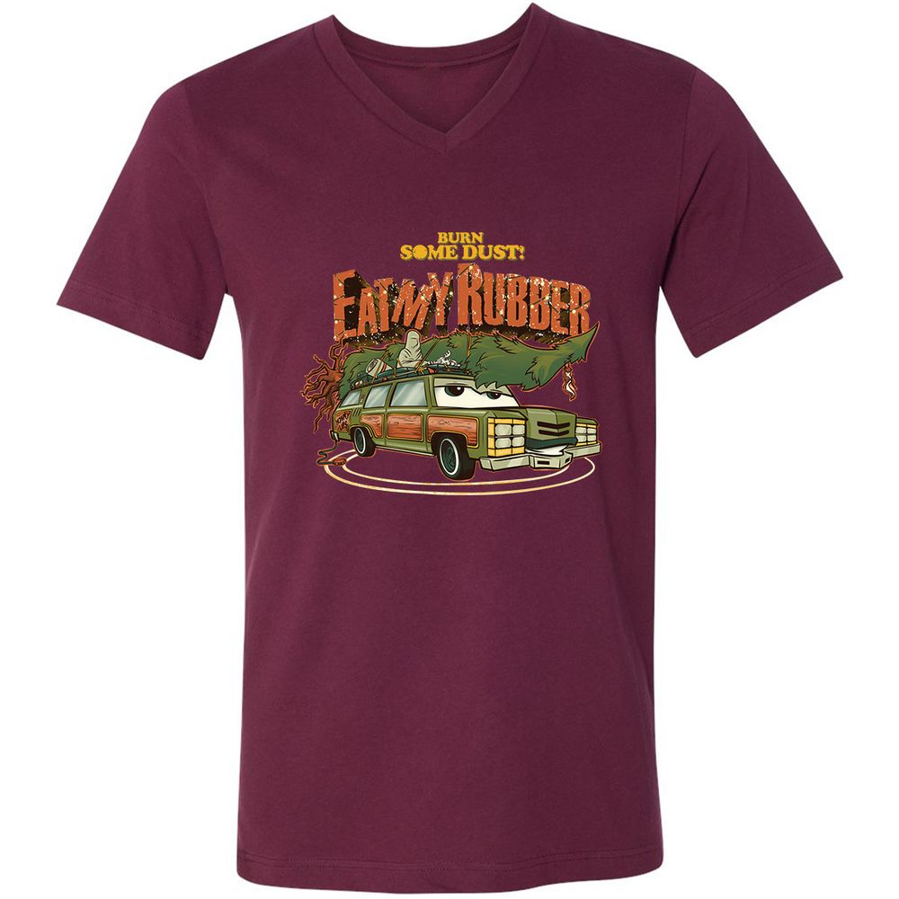 Unisex V-Neck T-Shirt - 7GU7TZKK - Maroon - 6