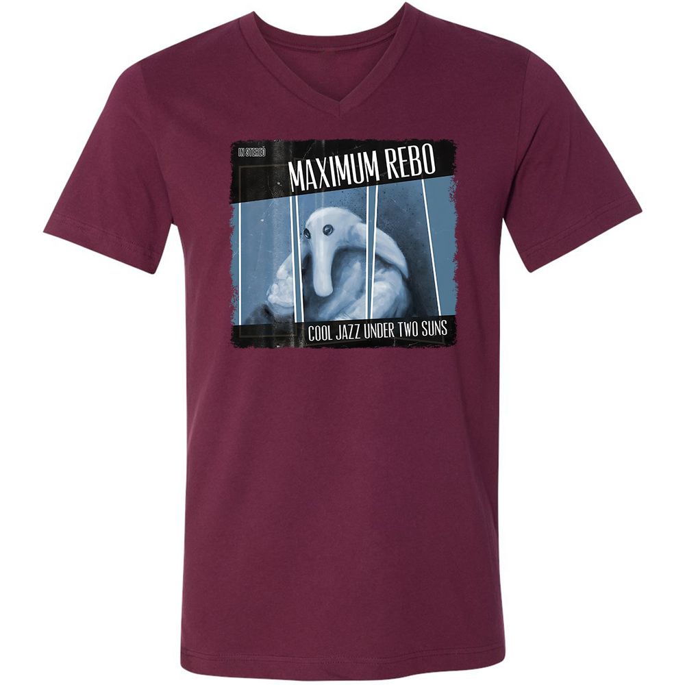 Unisex V-Neck T-Shirt - EHG5AKJB - Maroon - 6