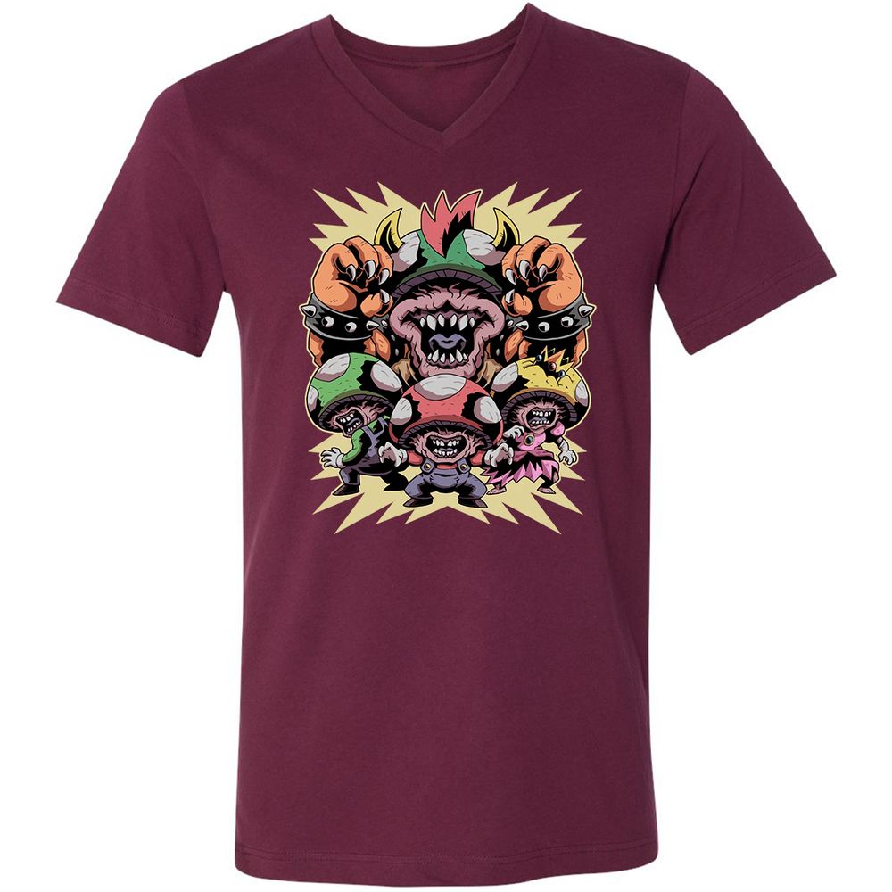 Unisex V-Neck T-Shirt - 65GG824J - Maroon - 6