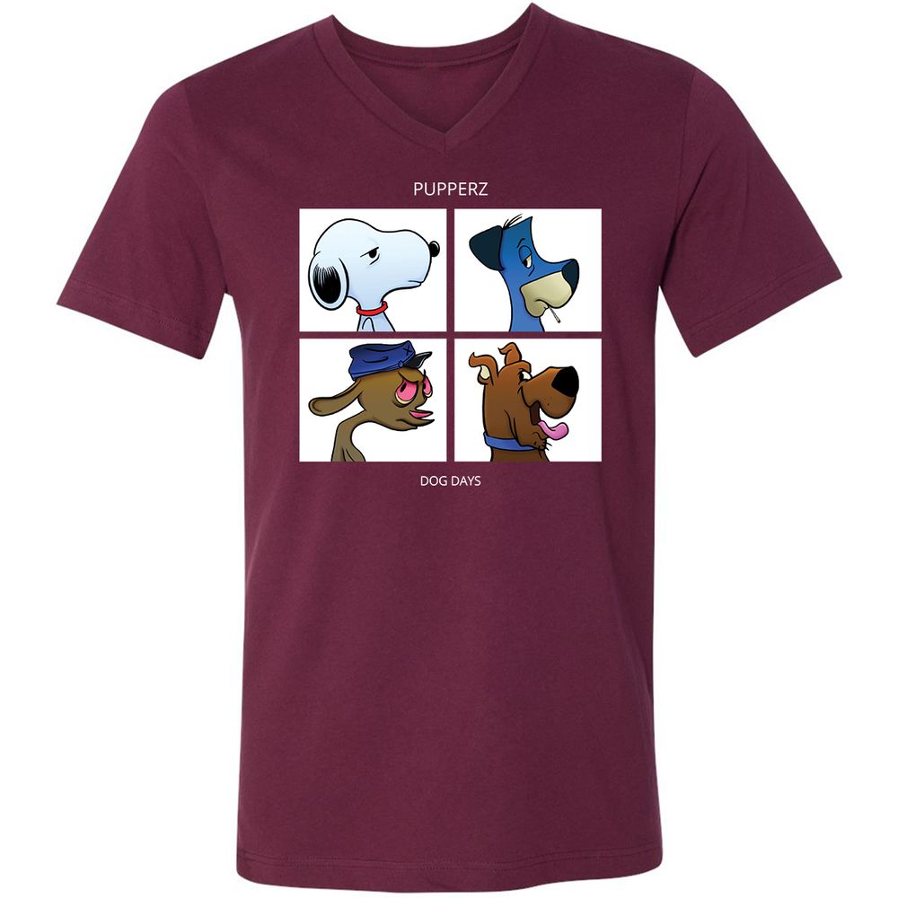 Unisex V-Neck T-Shirt - CE2ZWW8B - Maroon - 6