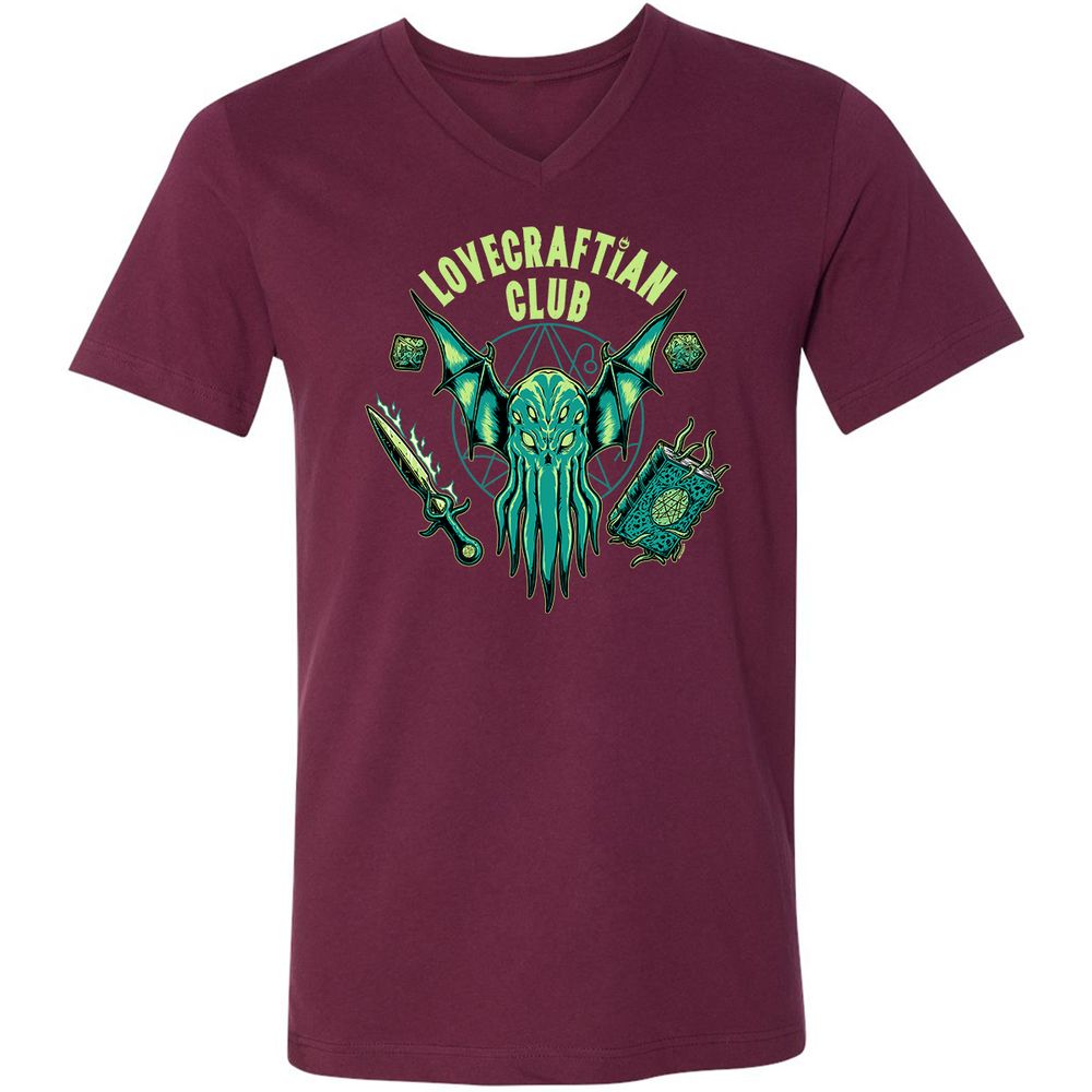 Unisex V-Neck T-Shirt - T4U2NFB5 - Maroon - 6